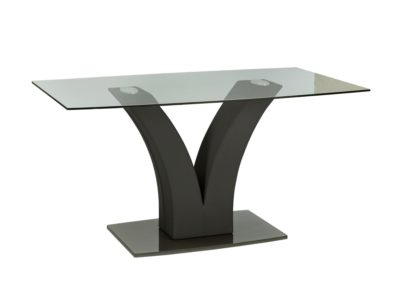 Collection - Oriana 150cm Glass Pedestal Table - Black